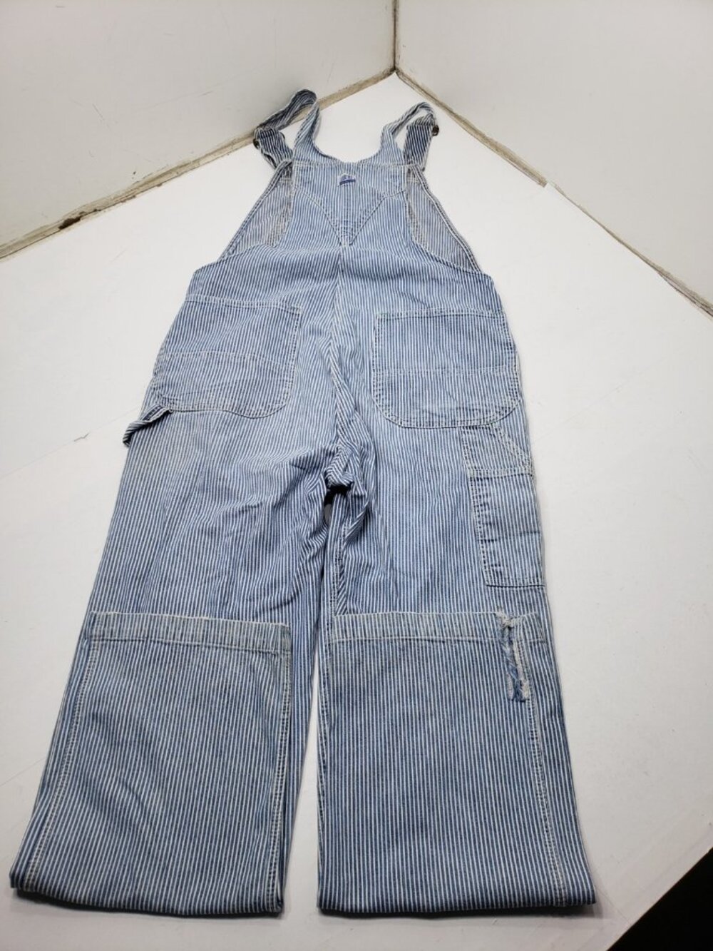 Vintage Liberty Hickory Stripe Bib Overalls Railroad Denim Workwear USA - Picture 10 of 16
